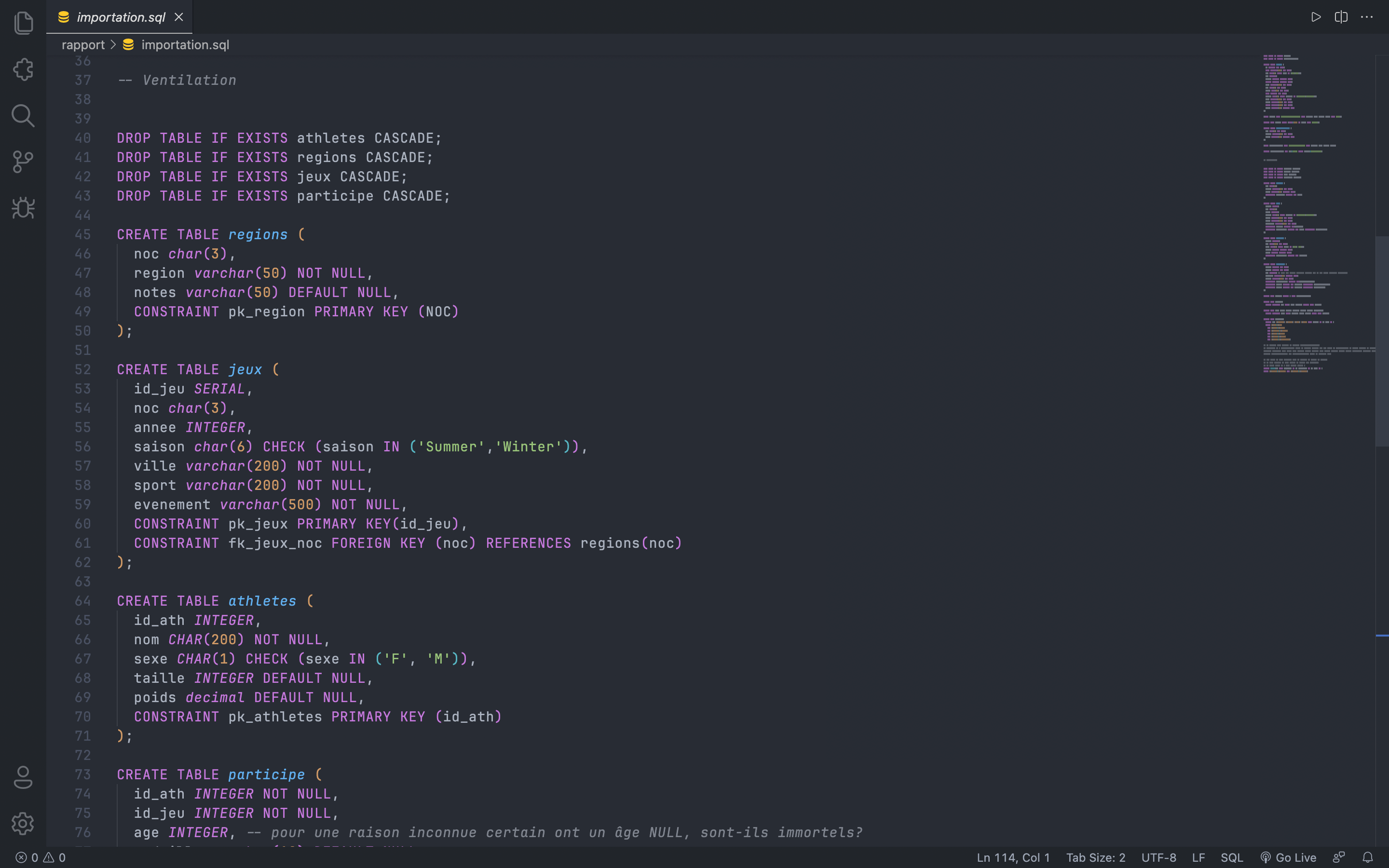 Bout du programme SQL