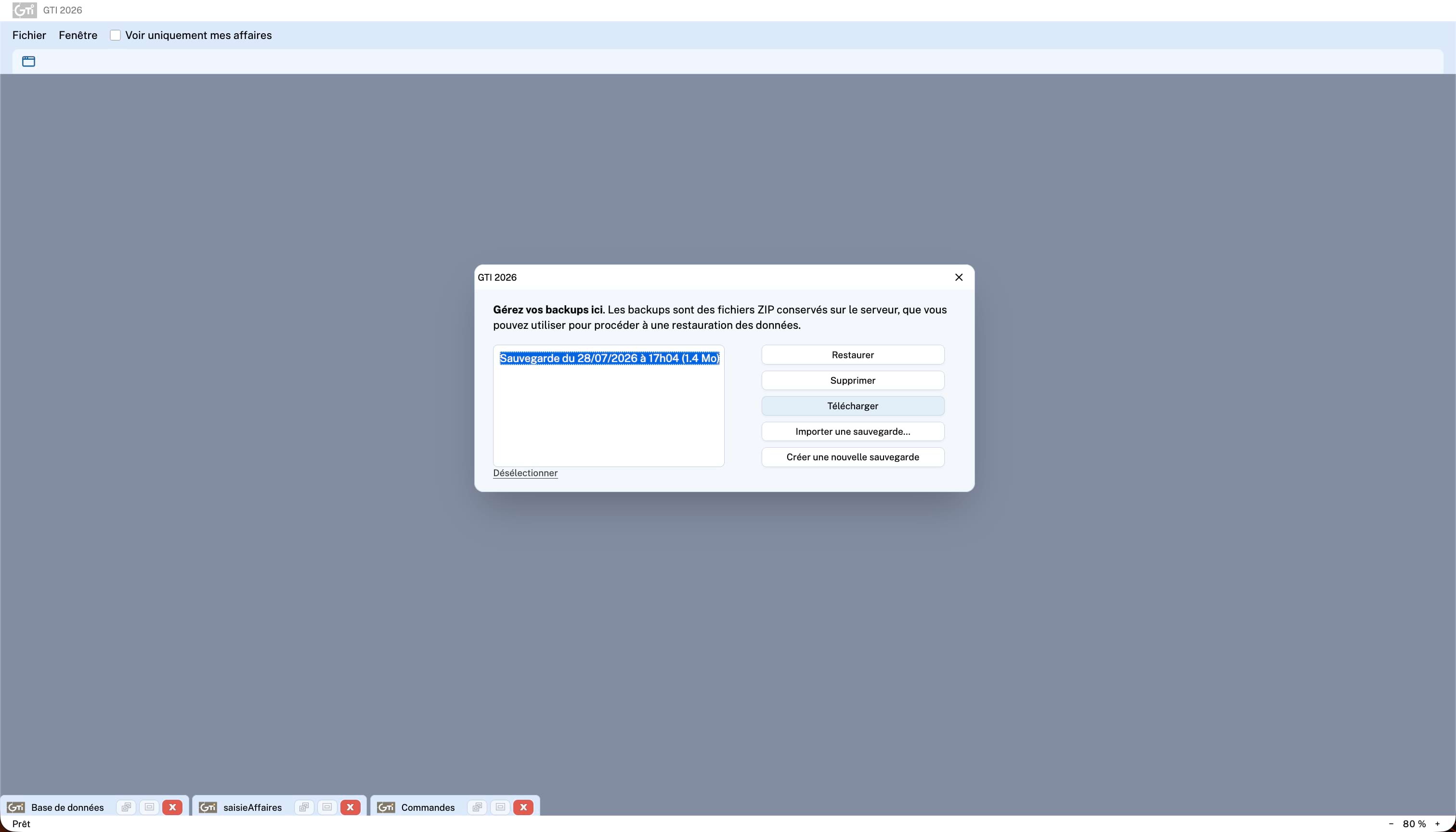 Organisation interne simplifiée de backups